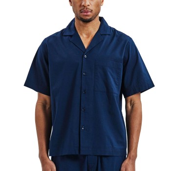 Bread & Boxers Bread and Boxers Woven Shirt Marineblå økologisk bomuld Medium Herre