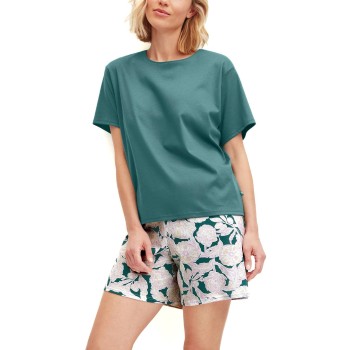 Calida Botanic Dreams Short Pyjamas Set Jade/Grøn bomuld Small Dame