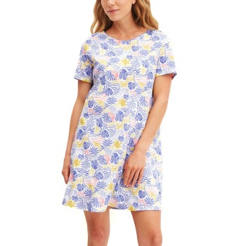 Calida Coastal Dreams Sleepshirt Hvid/Blå bomuld Medium Dame