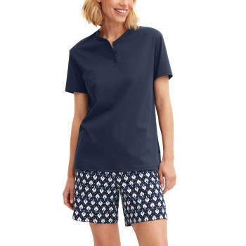 Calida Daylight Dreams Short Pyjama Marineblå bomuld Small Dame