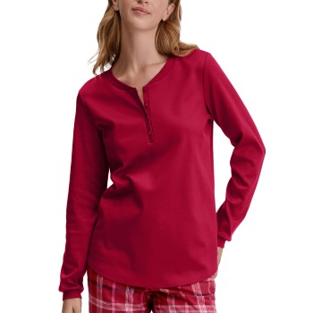 Calida Favourites Holidays Shirt With Buttons Rød bomuld Small Dame