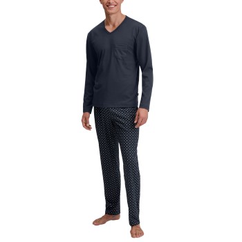 Calida Relax Streamline Pyjama Marineblå bomuld Medium Herre