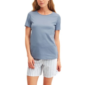Calida Striped Dreams Short Pyjama Blå bomuld X-Small Dame