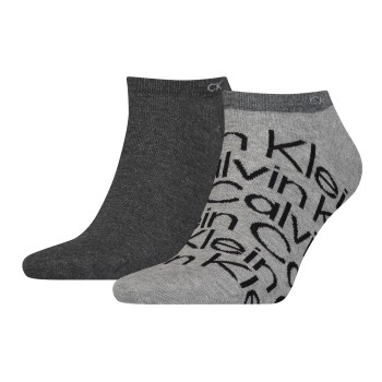 Calvin Klein Strømper 2P All Over Print Sneaker Sock Grå Str 39/42 Herre