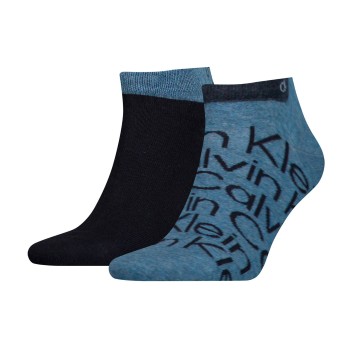 Calvin Klein Strømper 2P All Over Print Sneaker Sock Jeansblå Str 43/46 Herre