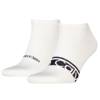 Calvin Klein Strømper 2P Cotton Logo Stripe Sneaker Socks Hvid One Size Herre