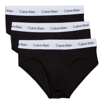 Calvin Klein 3P Cotton Stretch Hip Brief Sort bomuld X-Small Herre