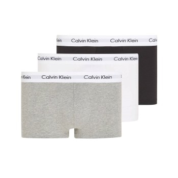 Calvin Klein 3P Cotton Stretch Low Rise Trunks Hvid/Grå bomuld Large Herre