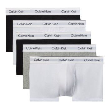 Calvin Klein 5P Cotton Stretch Solid Low Rise Trunks Sort/Hvid bomuld X-Large Herre