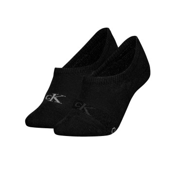 Calvin Klein Strømper 2P Glossy High Cut Footie Socks Sort Str 39/42 Dame