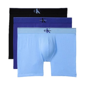 Calvin Klein 3P Graphic Monogram Cotton Boxer Brief Sort/Blå bomuld Medium Herre