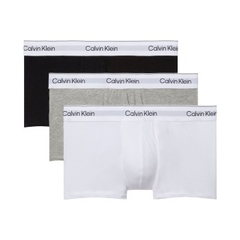 Calvin Klein 3P Icon Cotton Stretch Low Rise Trunk Hvid/Grå bomuld Medium Herre