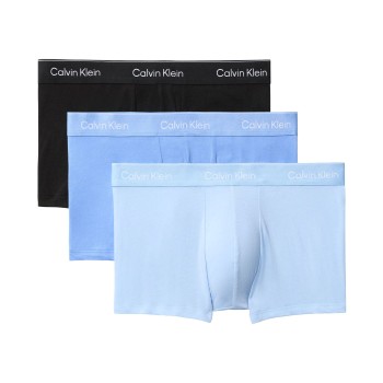 Calvin Klein 3P Icon Cotton Stretch Low Rise Trunk Sort/Blå bomuld Large Herre