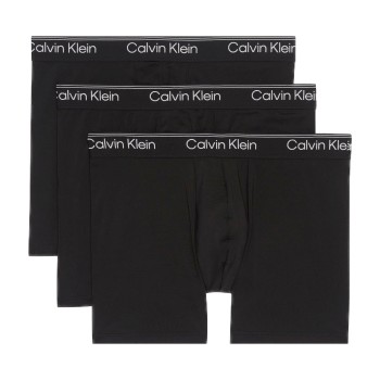 Calvin Klein 3P Microfibre Stretch Boxer Brief Sort polyester Medium Herre