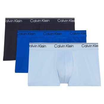 Calvin Klein 3P Microfibre Stretch Low Rise Trunks Sort/Blå polyester Small Herre