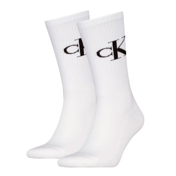 Calvin Klein Strømper 2P Monogram Crew Socks Hvid Str 39/42 Herre