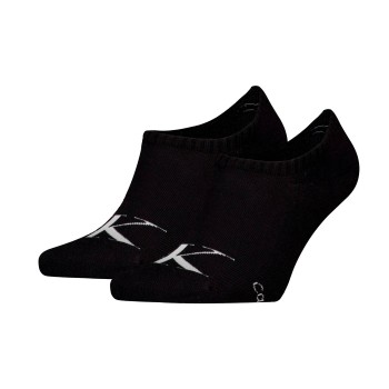 Calvin Klein Strømper 2P Monogram High Cut Footie Socks Sort Str 43/46 Herre