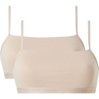 Calvin Klein BH 2P One Cotton Unlined Plus Bralette Beige X-Large Dame
