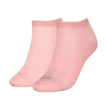 Calvin Klein Strømper 2P Shiny Logo Sneaker Socks Rosa Str 39/42 Dame