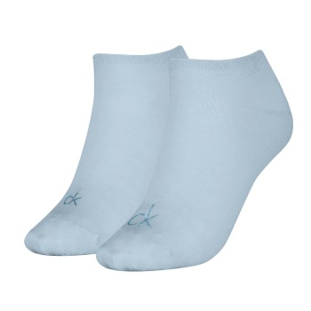 Calvin Klein Strømper 2P Shiny Logo Sneaker Socks Lyseblå Str 35/38 Dame