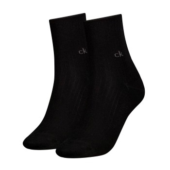 Calvin Klein Strømper 2P Short Sock Roll Top Sort Str 39/42 Dame