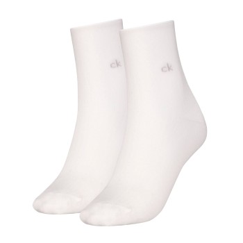 Calvin Klein Strømper 2P Short Sock Roll Top Hvid Str 35/38 Dame