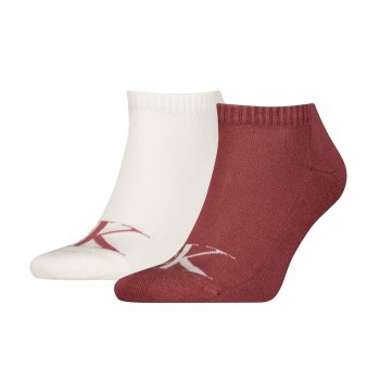 Calvin Klein Strømper 2P Sneaker Monogram Socks Hvid/Rød Str 39/42 Herre