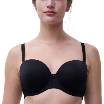 Chantelle BH Comfort Chic Bandeau T-shirt Bra Sort D 80 Dame