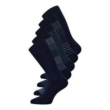 Claudio Strømper 5P Socks Bamboo Blåstribet Str 40/47 Herre
