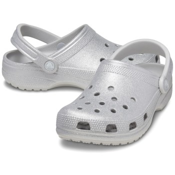 Crocs Classic Glitter Clog Unisex Sølv US M6/W8 (EU 38-39)