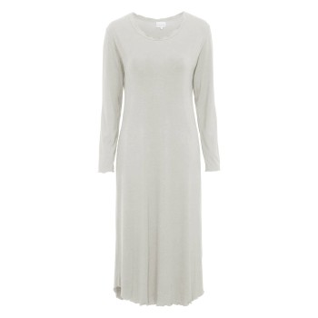 Damella Bamboo Plain Long Sleeve Nightdress Grå Bambus Medium Dame