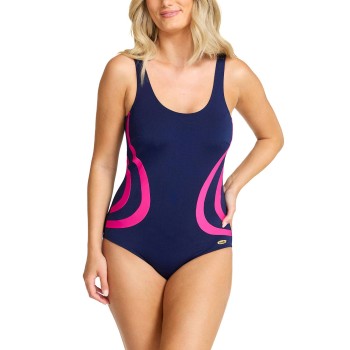 Damella Gloria Basic Chlorine Resistant Swimsuit Blå/Rosa polyester 44 Dame