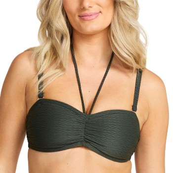 Damella Olivia Textured Padded Bikini Bra Mørkgrøn  nylon 48 Dame