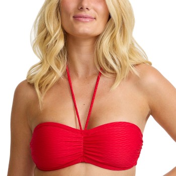 Damella Olivia Textured Padded Bikini Bra Rød nylon 42 Dame