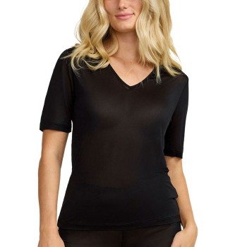 Damella Silk T-Shirt Sort silke Large Dame