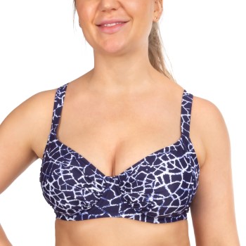 Damella Sophia Navy Crackle Underwire Bikini Bra Marine mønster polyester E 42 Dame