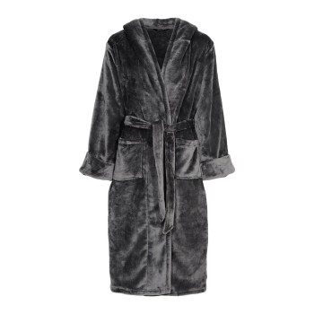 Decoy Long Terry Robe With Hood Grå polyester Medium Dame