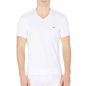 Emporio Armani Armani Cotton V-neck T-shirt Hvid bomuld Large Herre