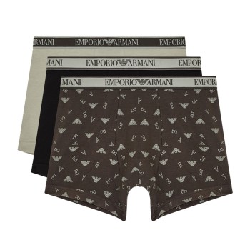 Emporio Armani Armani Logo Boxer With Long Leg 3P Flerfarvet bomuld Large Herre