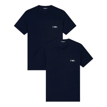 Emporio Armani Armani Stretch Jersey Fitted T-Shirts 2P Marineblå bomuld Small Herre