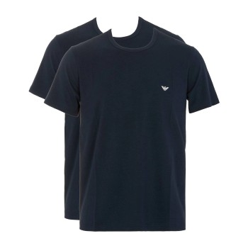 Emporio Armani Armani Stretch Jersey Loungewear T-Shirts 2P Marineblå bomuld Large Herre
