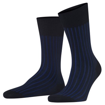Falke Strømper Shadow Marine Stribet bomuld Str 45/46 Herre