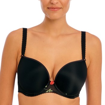 Freya BH Rose Blossom UW Moulded Plunge T-Shirt Bra Sort H 70 Dame