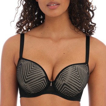 Freya BH Tailored Uw Moulded Plunge T-Shirt Bra Sort F 65 Dame