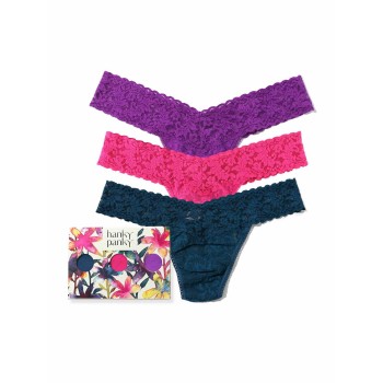 Hanky Panky Trusser 3P Low Rise Lace Thong Lilla nylon One Size Dame