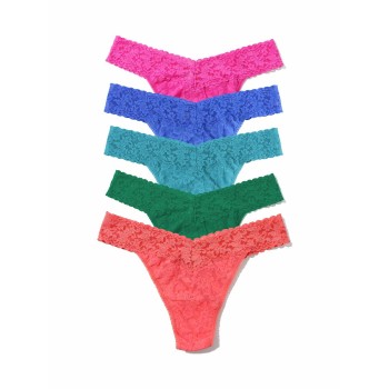 Hanky Panky Trusser 5P Signature Lace Original Rise Thongs Flerfarvet nylon One Size Dame