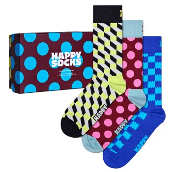 Happy socks Strømper 3P Classic Multi Color Socks Gift Box Flerfarvet-2 bomuld Str 36/40