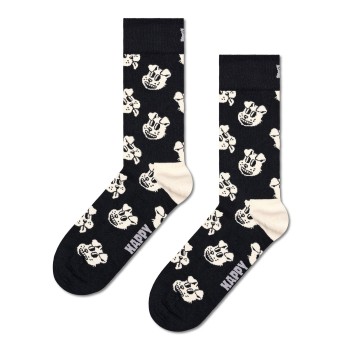 Happy socks Strømper Dog Sock Sort/Hvid bomuld Str 36/40