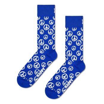 Happy socks Strømper Peace Sock Blå bomuld Str 41/46