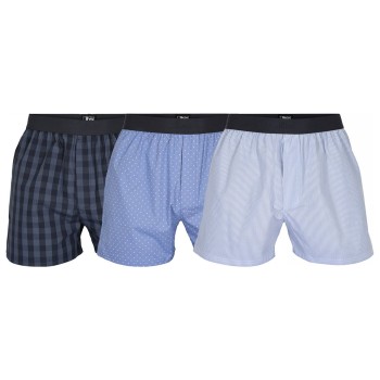 JBS 3P Organic Cotton Boxershorts Blå Mønster økologisk bomuld Large Herre